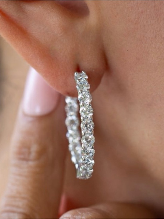 Neiman Marcus Jewelry - 4ct Inside-Out Hoop Earrings